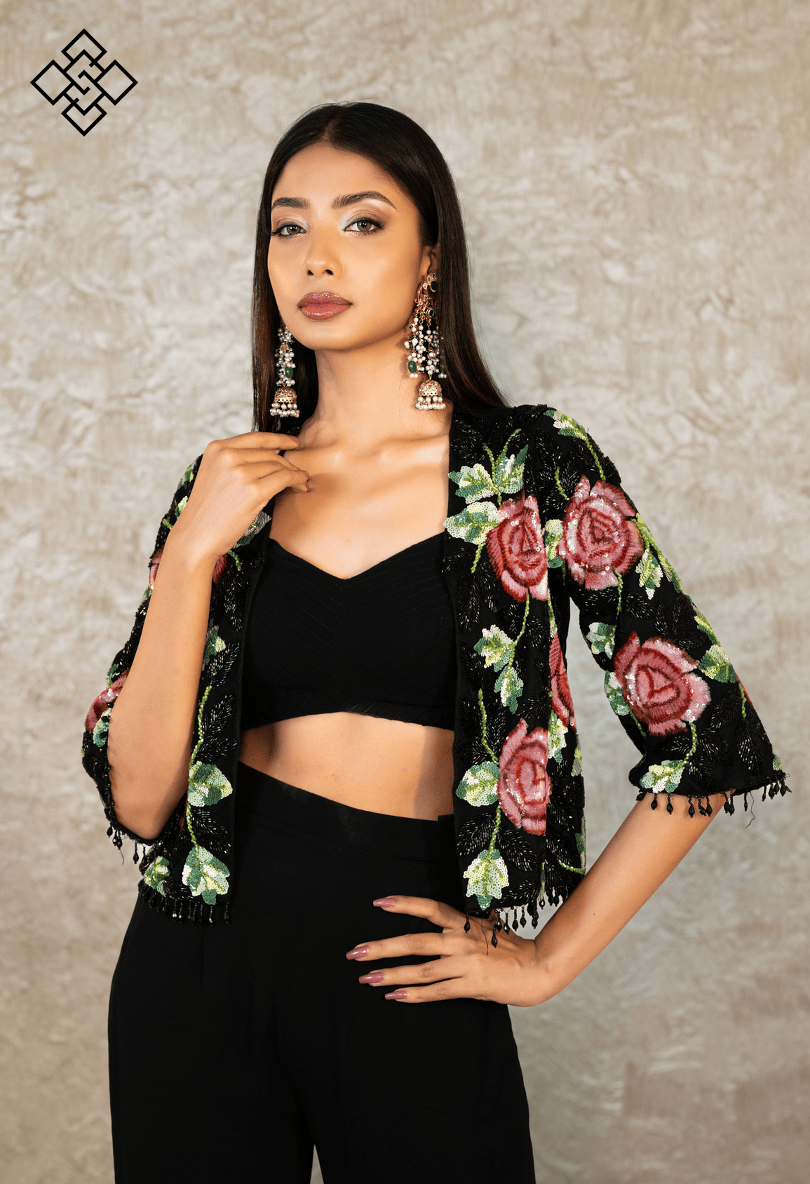 Black Floral Fusion Wear