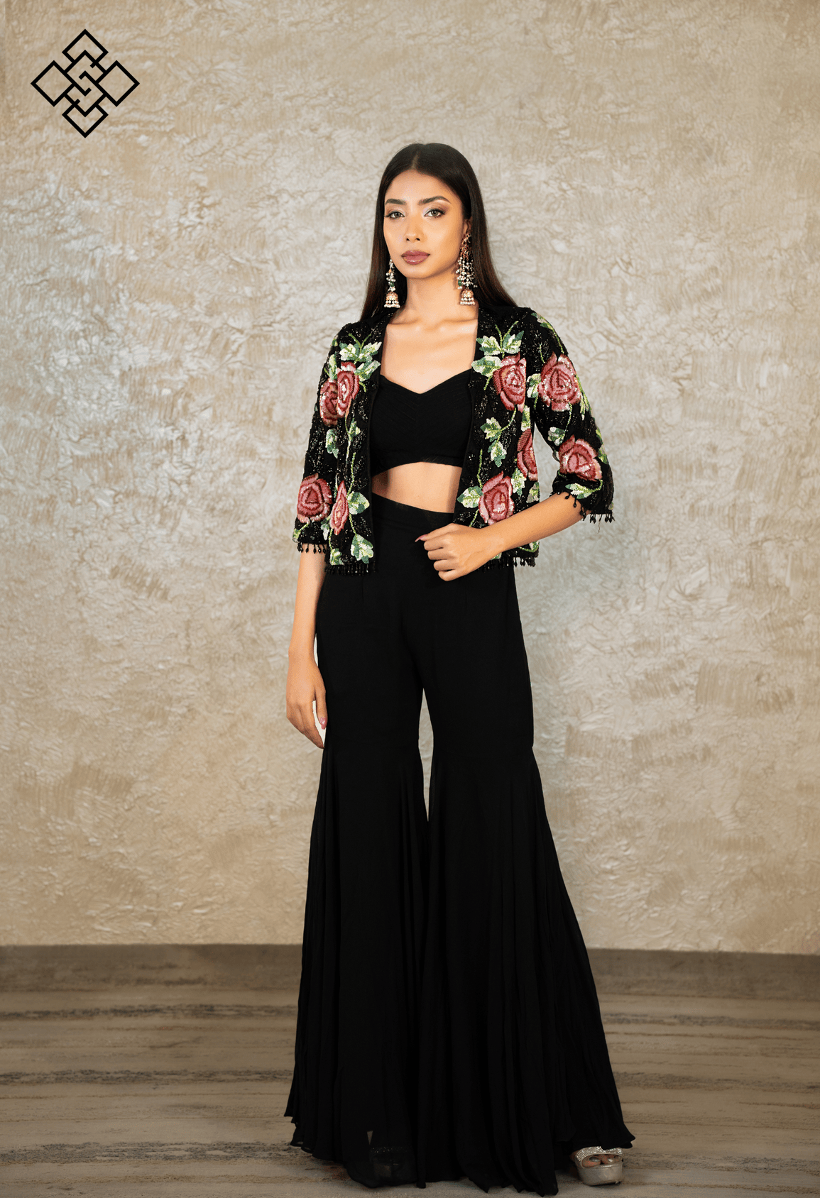 Black Floral Fusion Wear